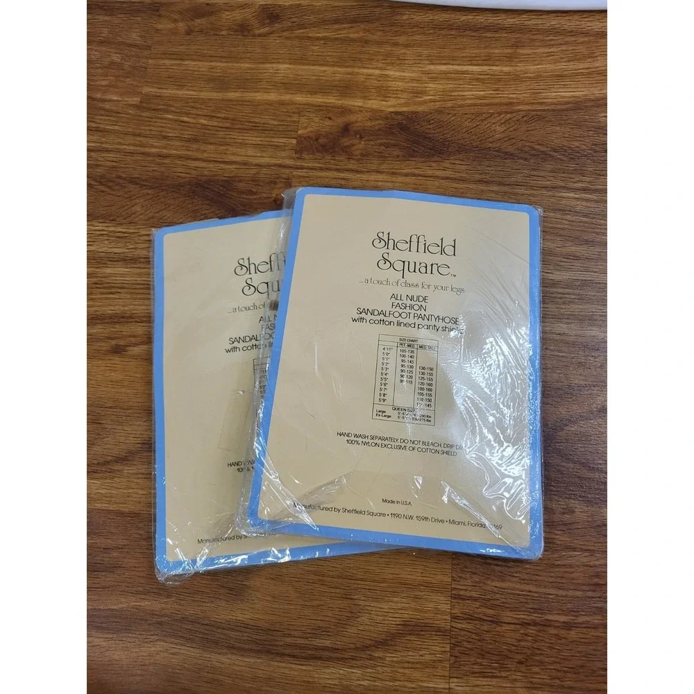 Vtge Lot Of 2 Sheffield Square Sizs PM Misty Grey Pantyhose